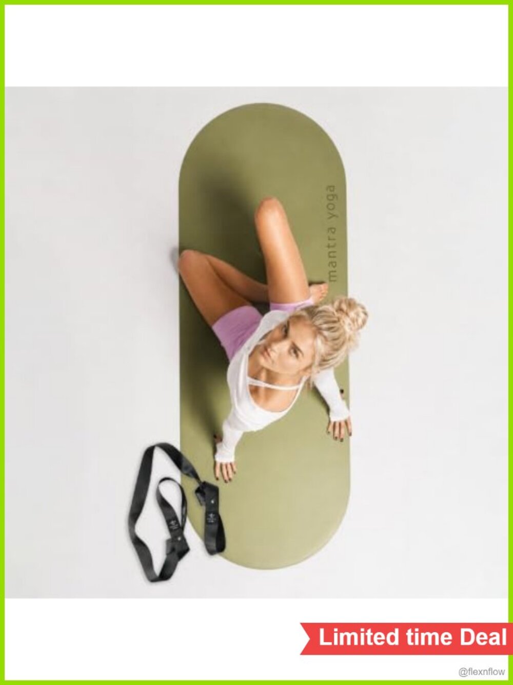 Natural Rubber Yoga Mat Non Slip PU Hot Yoga Mat with Strap 4.3mm Cushion
